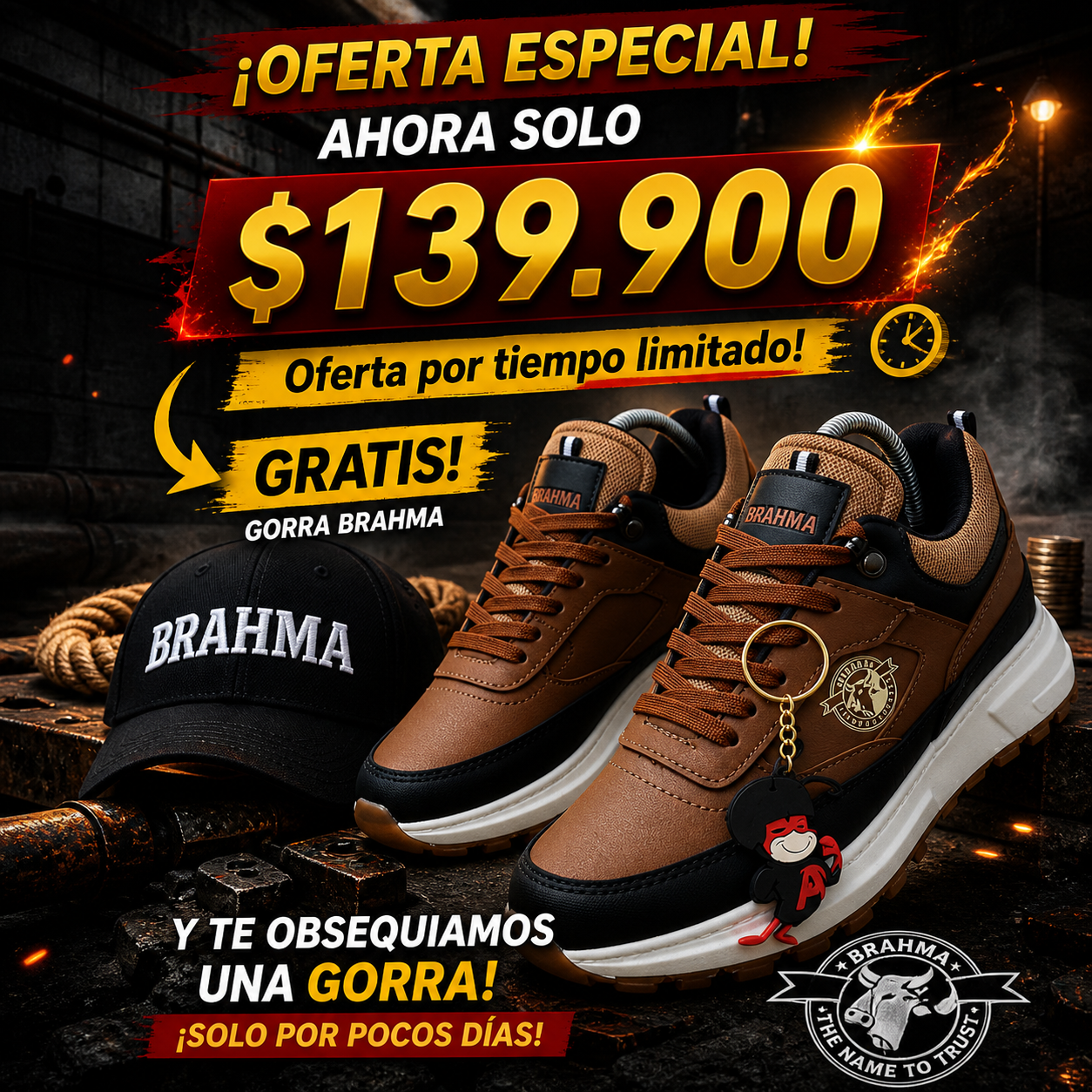 🔥 PROMO 2x1 Zapatos Brahma + Gorra GRATIS | Paga al Recibir